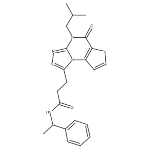 3-(4-isobutyl-5-oxo-4,5-dihydrothieno[2,3-e][1,2,4]triazolo[4,3-a]pyrimidin-1-yl)-N-(1-phenylethyl)propanamide结构式