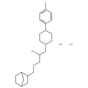 1-((1R,4S)-bicyclo[2.2.1]heptan-2-ylmethoxy)-3-(4-(4-fluorophenyl)piperazin-1-yl)propan-2-ol dihydrochloride Structure