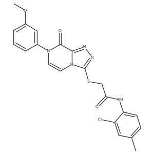 N-(2-chloro-4-methylphenyl)-2-((7-(3-methoxyphenyl)-8-oxo-7,8-dihydro-[1,2,4]triazolo[4,3-a]pyrazin-3-yl)thio)acetamide结构式