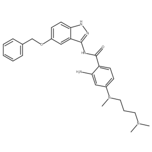 2-amino-4-[3-(dimethylamino)propyl-methylamino]-N-(5-phenylmethoxy-1H-indazol-3-yl)benzamide结构式