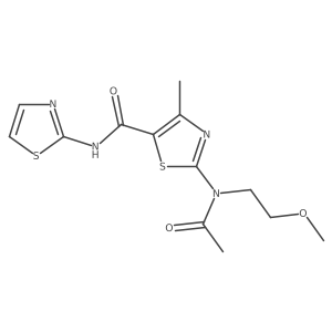 2-[acetyl(2-methoxyethyl)amino]-4-methyl-N-(1,3-thiazol-2-yl)-1,3-thiazole-5-carboxamide结构式