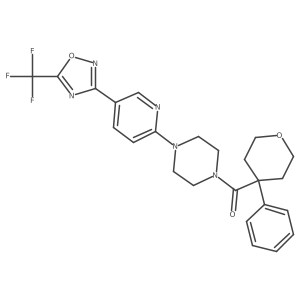 (4-phenyltetrahydro-2H-pyran-4-yl)(4-(5-(5-(trifluoromethyl)-1,2,4-oxadiazol-3-yl)pyridin-2-yl)piperazin-1-yl)methanone结构式