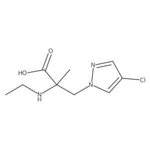 3-(4-chloro-1H-pyrazol-1-yl)-2-(ethylamino)-2-methylpropanoic acid结构式