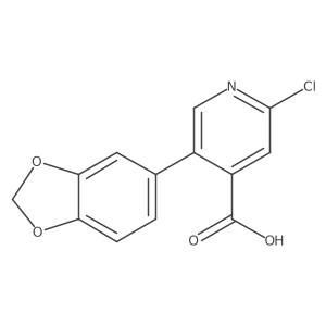 2-Chloro-5-(3,4-methylenedioxyphenyl)isonicotinic acid结构式