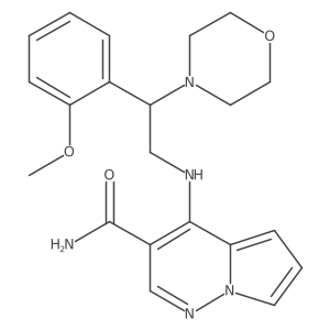 4-(2-(2-Methoxyphenyl)-2-morpholinoethylamino)pyrrolo[1,2-b]pyridazine-3-carboxamide Structure