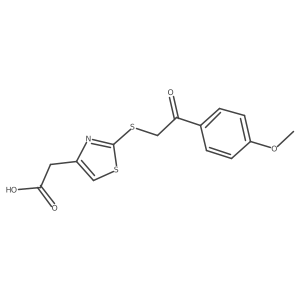 2-(2-((2-(4-Methoxyphenyl)-2-oxoethyl)thio)thiazol-4-yl)acetic acid结构式