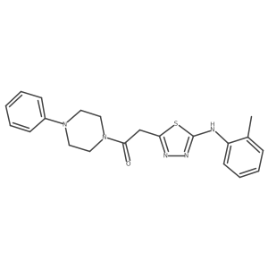 1-(4-Phenylpiperazin-1-yl)-2-(5-(o-tolylamino)-1,3,4-thiadiazol-2-yl)ethanone Structure