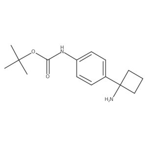 Tert-butyl n-[4-(1-aminocyclobutyl)phenyl]carbamate结构式