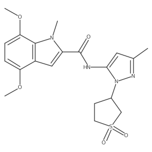 N-[1-(1,1-dioxidotetrahydrothiophen-3-yl)-3-methyl-1H-pyrazol-5-yl]-4,7-dimethoxy-1-methyl-1H-indole-2-carboxamide结构式