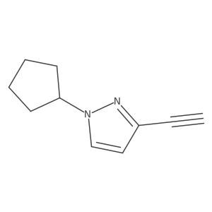1-Cyclopentyl-3-ethynyl-1H-pyrazole结构式