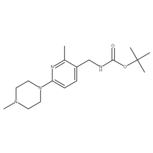 tert-Butyl ((2-methyl-6-(4-methylpiperazin-1-yl)pyridin-3-yl)methyl)carbamate Structure