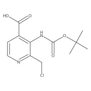 3-((tert-Butoxycarbonyl)amino)-2-(chloromethyl)isonicotinic acid结构式