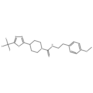N-[2-(4-methoxyphenyl)ethyl]-4-[5-(trifluoromethyl)-1,3,4-oxadiazol-2-yl]piperidine-1-carboxamide结构式