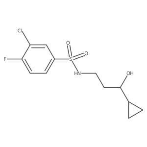 3-chloro-N-(3-cyclopropyl-3-hydroxypropyl)-4-fluorobenzenesulfonamide结构式