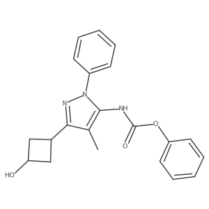 Phenyl (3-(3-hydroxycyclobutyl)-4-methyl-1-phenyl-1H-pyrazol-5-yl)carbamate结构式