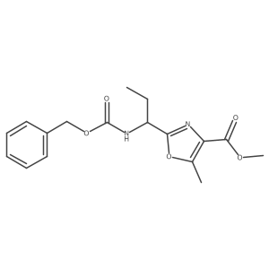 methyl 2-[(1S)-1-{[(benzyloxy)carbonyl]amino}propyl]-5-methyl-1,3-oxazole-4-carboxylate Structure