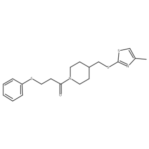 1-(4-(((4-Methylthiazol-2-yl)thio)methyl)piperidin-1-yl)-3-(phenylthio)propan-1-one Structure