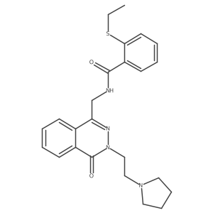 2-(ethylthio)-N-((4-oxo-3-(2-(pyrrolidin-1-yl)ethyl)-3,4-dihydrophthalazin-1-yl)methyl)benzamide结构式