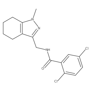 2,5-dichloro-N-((1-methyl-4,5,6,7-tetrahydro-1H-indazol-3-yl)methyl)benzamide结构式