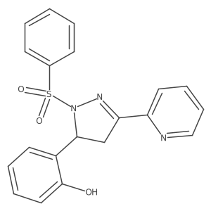 2-(1-(phenylsulfonyl)-3-(pyridin-2-yl)-4,5-dihydro-1H-pyrazol-5-yl)phenol结构式