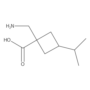 1-(Aminomethyl)-3-(propan-2-yl)cyclobutane-1-carboxylic acid结构式