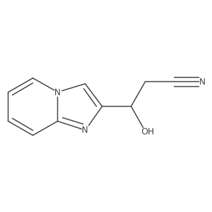 3-Hydroxy-3-{imidazo[1,2-a]pyridin-2-yl}propanenitrile结构式