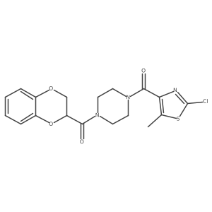 (2-Chloro-5-methyl-1,3-thiazol-4-yl)[4-(2,3-dihydro-1,4-benzodioxin-2-ylcarbonyl)piperazin-1-yl]methanone结构式