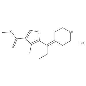 Methyl 4-methyl-5-(1-(piperidin-4-ylidene)propyl)thiophene-3-carboxylate hydrochloride结构式