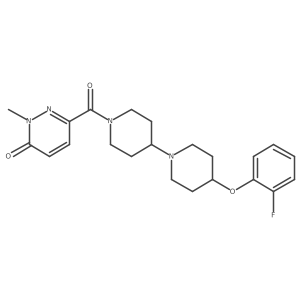 6-(4-(2-fluorophenoxy)-[1,4'-bipiperidine]-1'-carbonyl)-2-methylpyridazin-3(2H)-one结构式