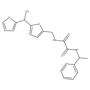 N1-((5-(furan-2-yl(hydroxy)methyl)thiophen-2-yl)methyl)-N2-(1-phenylethyl)oxalamide Structure