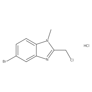 5-bromo-2-(chloromethyl)-1-methyl-1H-1,3-benzodiazole hydrochloride Structure