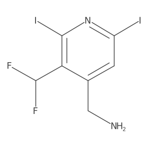(3-(Difluoromethyl)-2,6-diiodopyridin-4-yl)methanamine Structure