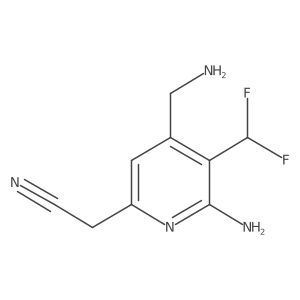 2-(6-Amino-4-(aminomethyl)-5-(difluoromethyl)pyridin-2-yl)acetonitrile结构式