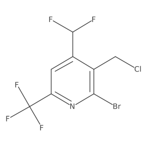 2-Bromo-3-(chloromethyl)-4-(difluoromethyl)-6-(trifluoromethyl)pyridine Structure