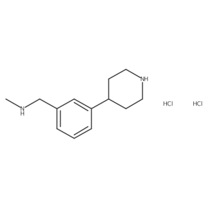 N-Methyl-1-(3-(piperidin-4-yl)phenyl)methanamine dihydrochloride结构式