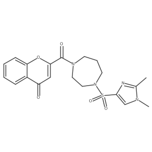 2-(4-((1,2-dimethyl-1H-imidazol-4-yl)sulfonyl)-1,4-diazepane-1-carbonyl)-4H-chromen-4-one Structure