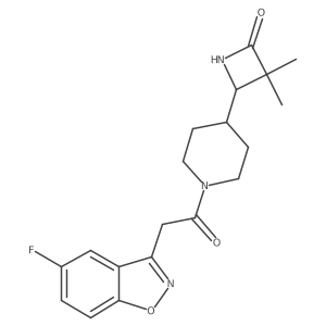 4-[1-[2-(5-Fluoro-1,2-benzoxazol-3-yl)acetyl]piperidin-4-yl]-3,3-dimethylazetidin-2-one结构式