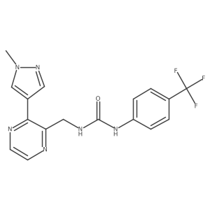 1-((3-(1-methyl-1H-pyrazol-4-yl)pyrazin-2-yl)methyl)-3-(4-(trifluoromethyl)phenyl)urea结构式