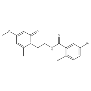 5-bromo-2-chloro-N-(2-(4-methoxy-6-methyl-2-oxopyridin-1(2H)-yl)ethyl)benzamide Structure