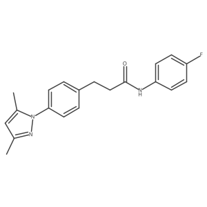 3-(4-(3,5-dimethyl-1H-pyrazol-1-yl)phenyl)-N-(4-fluorophenyl)propanamide Structure
