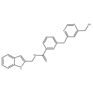 3-[[6-(Aminomethyl)-4-pyrimidinyl]oxy]-N-(1H-indol-2-ylmethyl)benzamide Structure