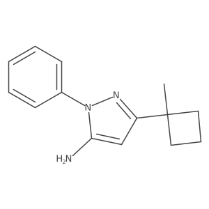 3-(1-Methylcyclobutyl)-1-phenyl-1H-pyrazol-5-amine结构式