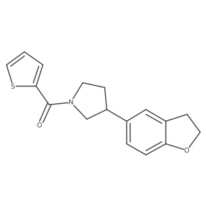 3-(2,3-Dihydro-1-benzofuran-5-yl)-1-(thiophene-2-carbonyl)pyrrolidine结构式