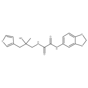 N-(2H-1,3-benzodioxol-5-yl)-N'-[2-hydroxy-2-methyl-3-(thiophen-3-yl)propyl]ethanediamide结构式