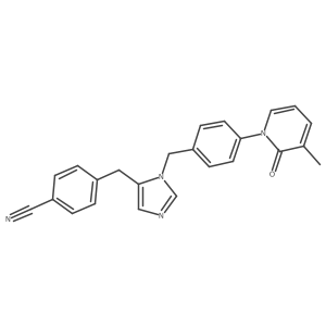 4-[[3-[[4-(3-Methyl-2-oxopyridin-1-yl)phenyl]methyl]imidazol-4-yl]methyl]benzonitrile Structure