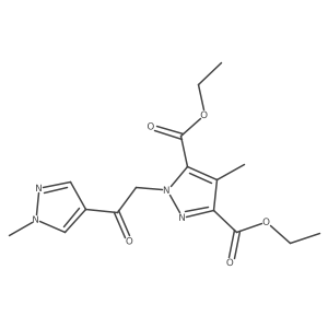 4-Methyl-1-[2-(1-methyl-1h-pyrazol-4-yl)-2-oxoethyl]-1h-pyrazole-3,5-dicarboxylic acid 3,5-diethyl ester结构式