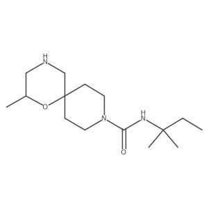 2-methyl-N-(2-methylbutan-2-yl)-1-oxa-4,9-diazaspiro[5.5]undecane-9-carboxamide结构式