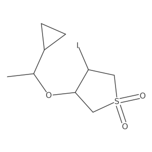 3-(1-Cyclopropylethoxy)-4-iodo-1lambda6-thiolane-1,1-dione结构式