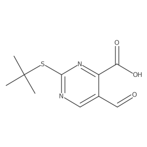2-(Tert-butylsulfanyl)-5-formylpyrimidine-4-carboxylic acid结构式