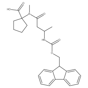 1-[(3R)-3-({[(9H-fluoren-9-yl)methoxy]carbonyl}amino)-N-methylbutanamido]cyclopentane-1-carboxylic acid结构式